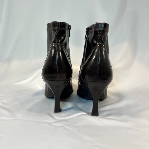Franco Sarto Dark Brown Leather Ankle Boots | Women’s 7.5 - Picture 3 of 4